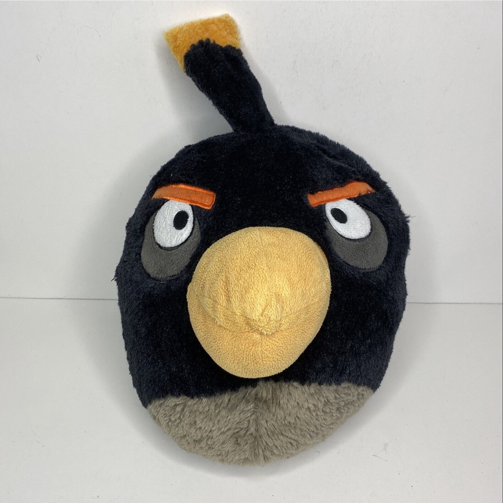 Angry Birds Rovio Plush Black Backpack Bag Zipper Stuffed Animal 17"